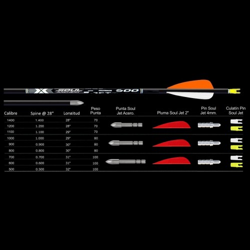 FLECHA SOUL JET 4MM, Paq-24